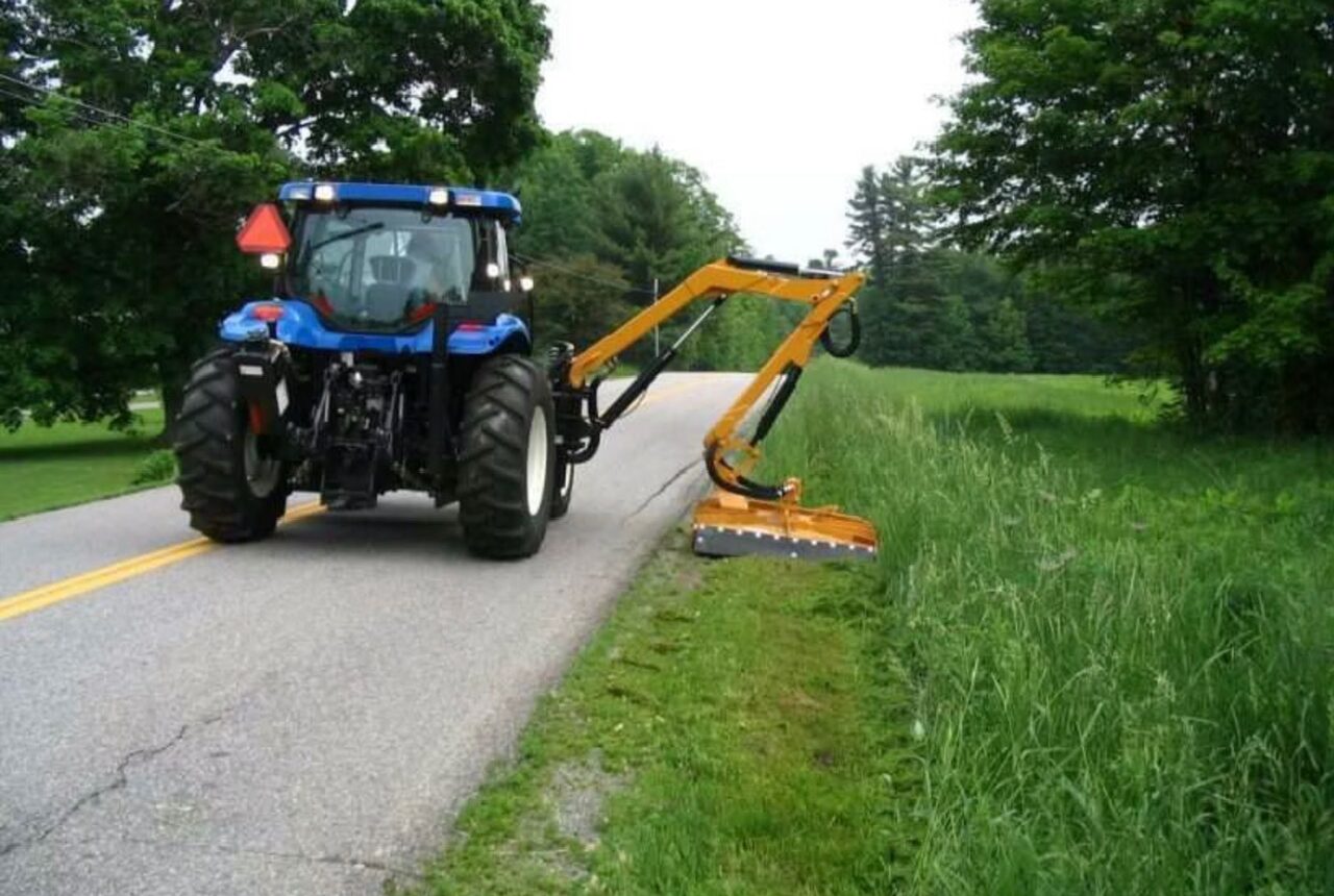Roadside Mowing Services with Boom Arm Mower